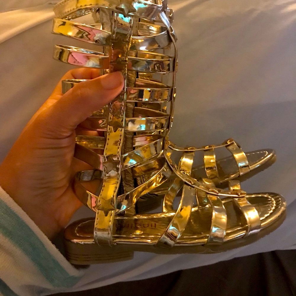 Adorable toddler gold gladiator sandals